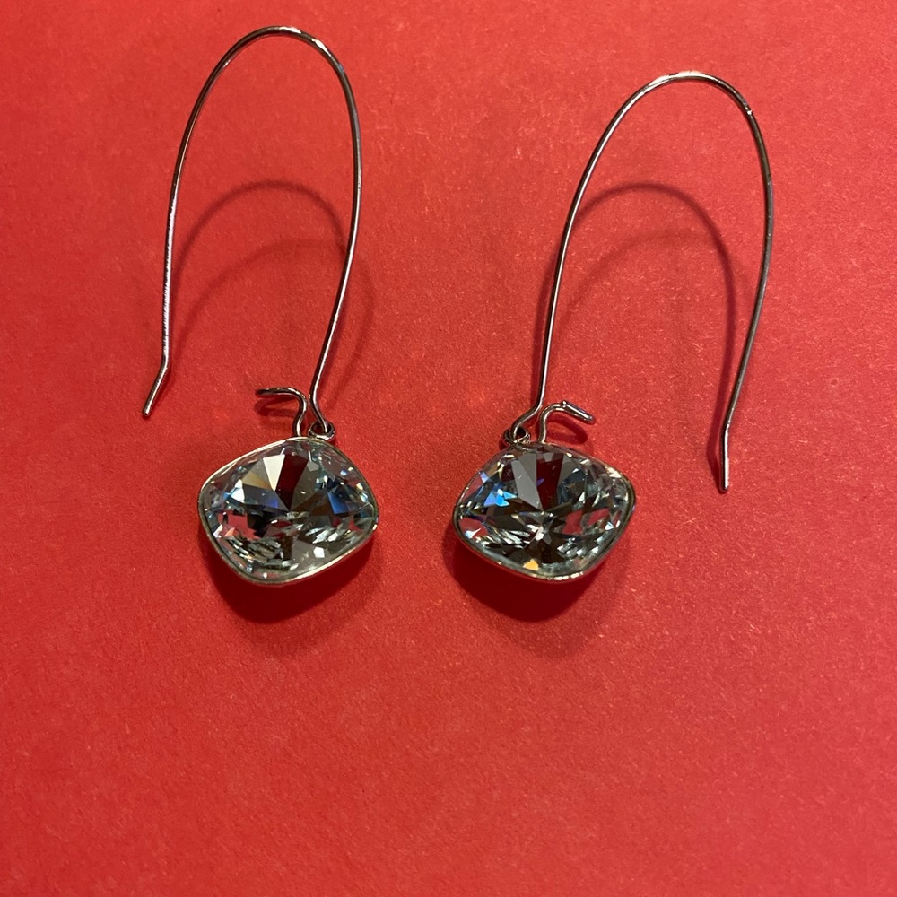 Swarovski light blue drop crystal earrings